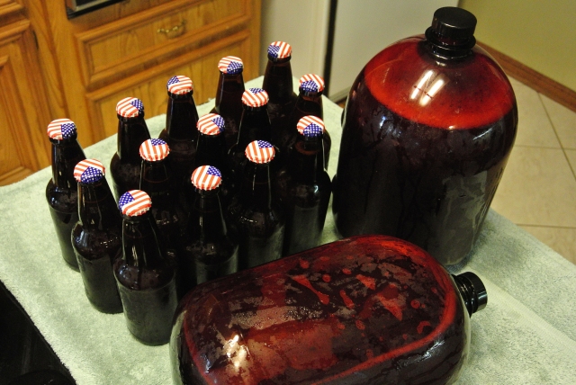My bottled beer and the two 6L Tap-a-Draft bottles. 